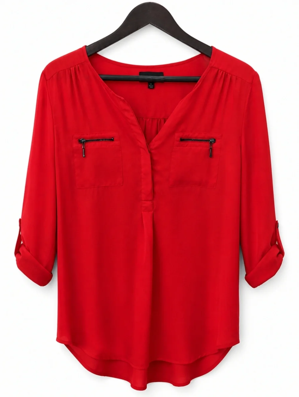 My Michelle Red Hi-Lo Polyester Blouse Sz XL